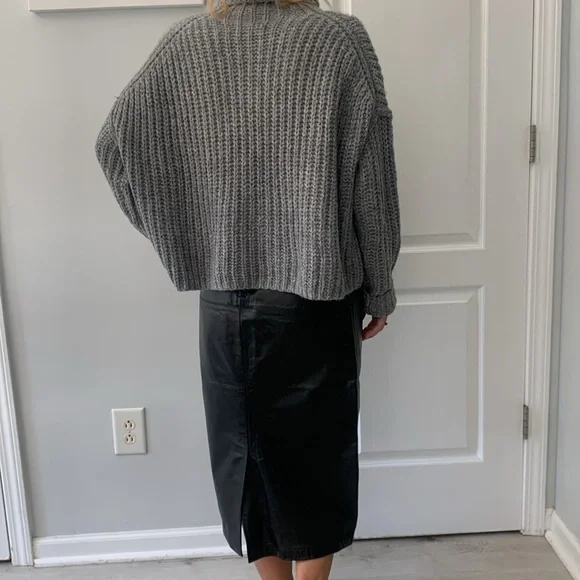 Wilson Maxima Skirt Black Leather‎ high waisted Classic Bikercore Size 6 pencil - Picture 5 of 12